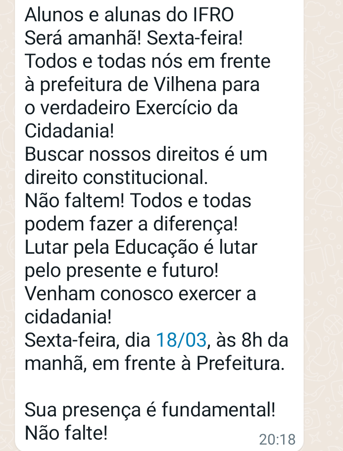 Prefeitura notifica empresa de transporte coletivo, mas manifestação dos estudantes do Ifro é mantida