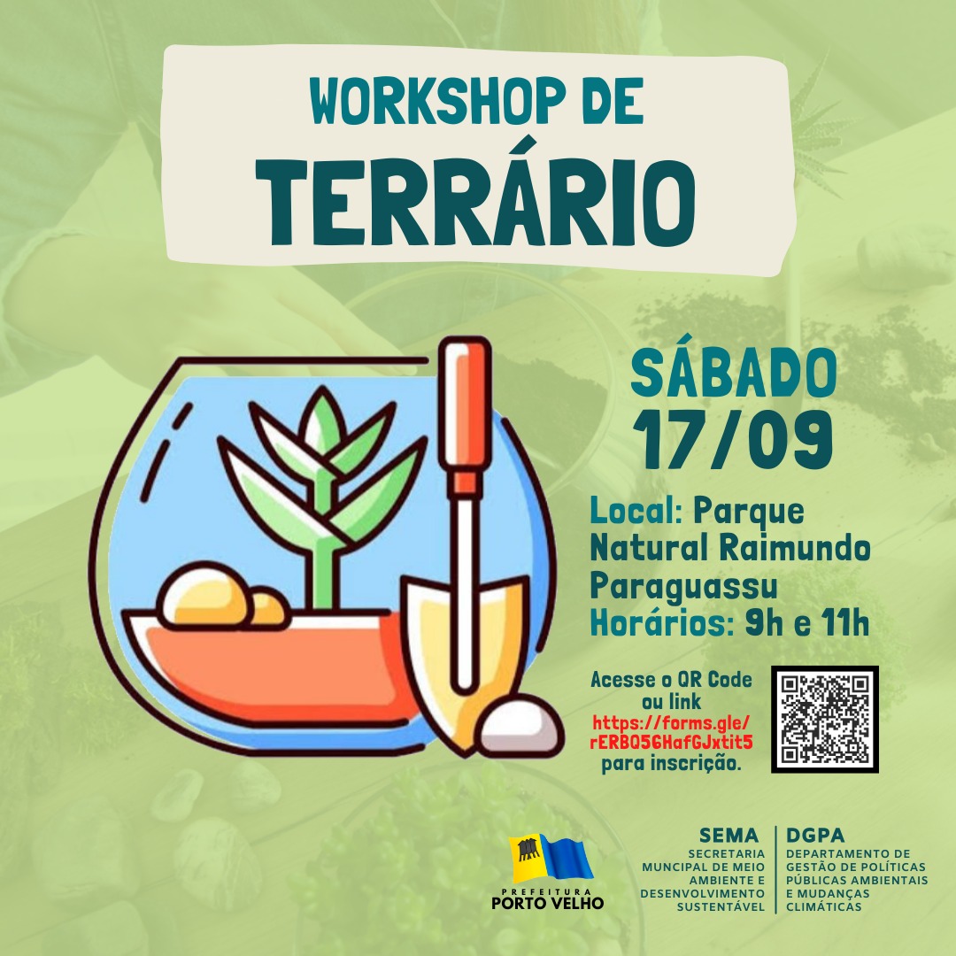 Porto Velho: Semana da árvore terá workshop de terrário