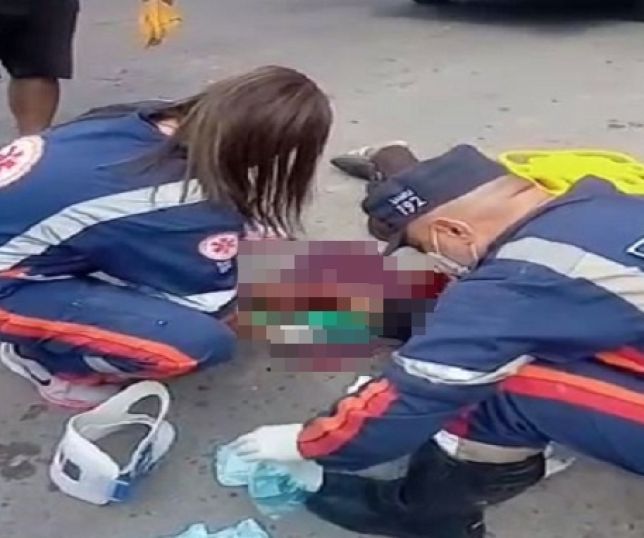 Jovem sofre ferimentos e fraturas graves em colisão de motocicleta com carro no bairro da nova cidade, zona norte de manaus