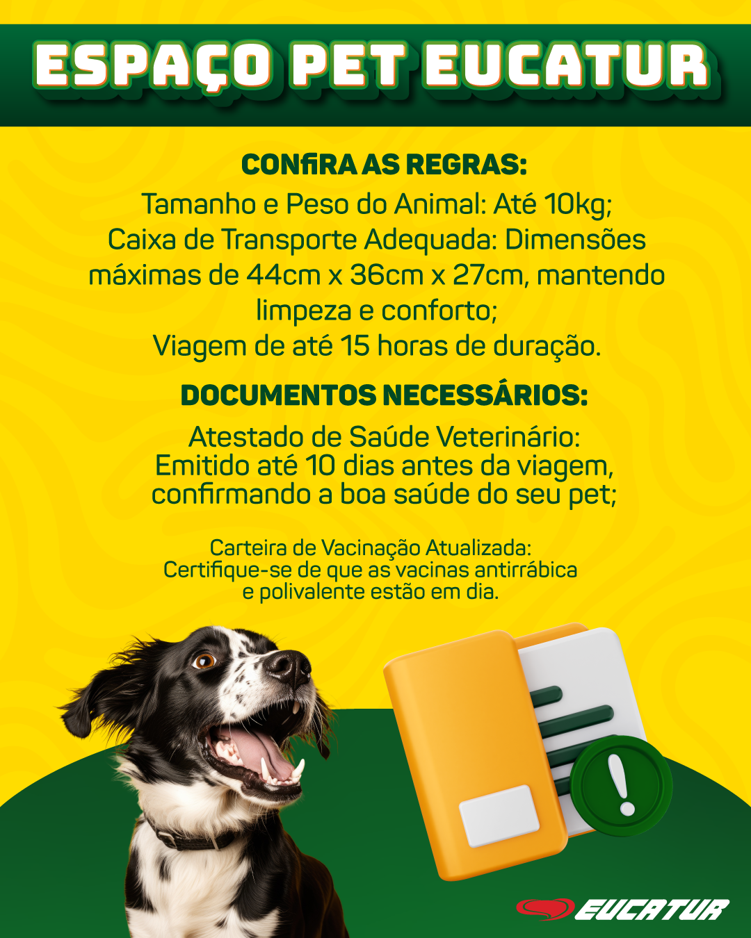 Pet a bordo: saiba como viajar com seu animal na Eucatur!