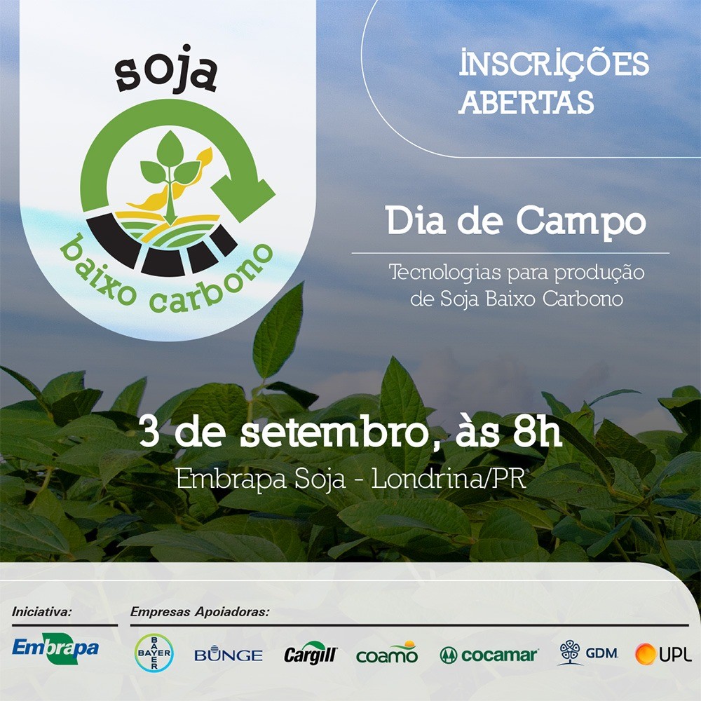 Embrapa promove primeiro dia de campo sobre produção de soja com baixo carbono