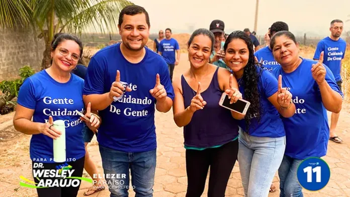 Dr. Wesley Araújo realiza caminhada da Independência com o foco voltado para a saúde no setor 10 em Chupinguaia