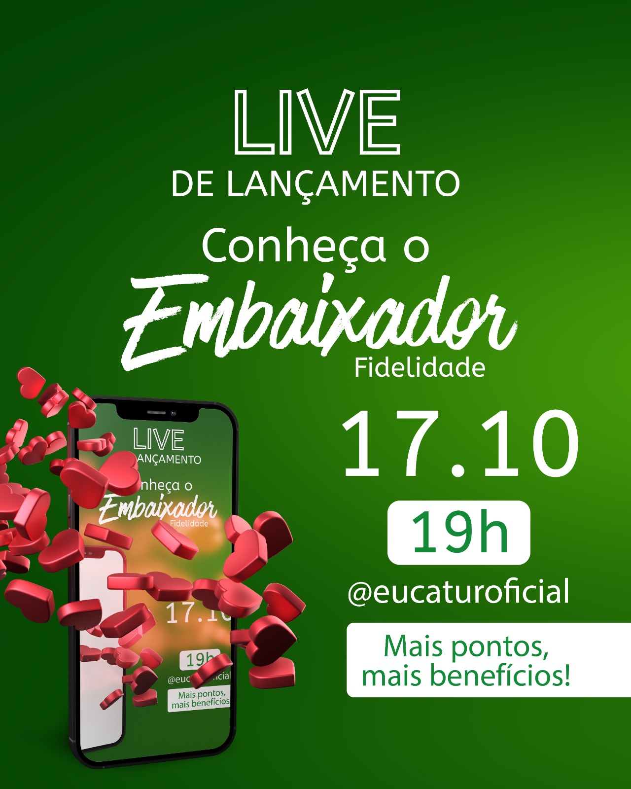 Não Perca a Chance de Conhecer na Live o Programa Embaixador Fidelidade!