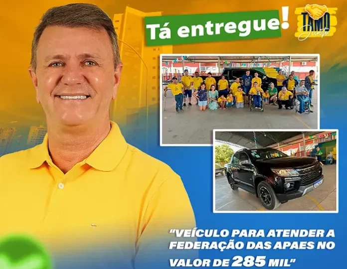 Deputado Luizinho Goebel entrega veículo zero km para Federação das APAE do Estado de Rondônia FEAPAES-RO, em Ariquemes