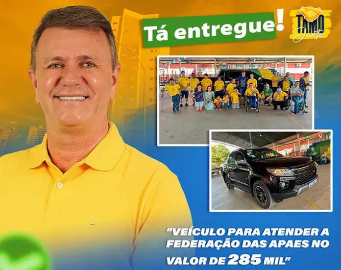 Deputado Luizinho Goebel entrega veículo zero km para Federação das APAE do Estado de Rondônia FEAPAES-RO, em Ariquemes