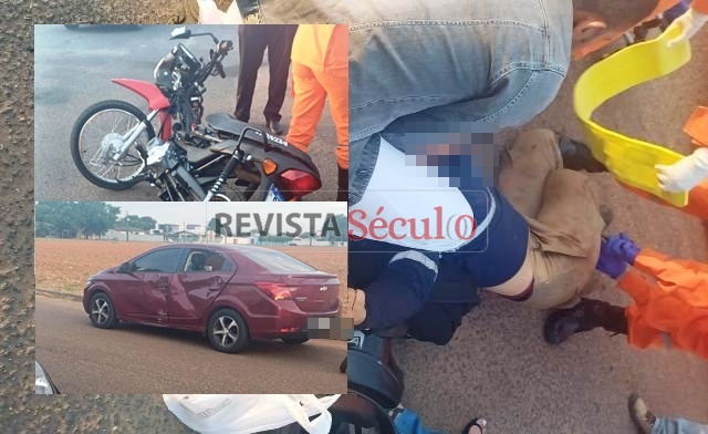 Grave acidente é registrado no bairro BNH em Vilhena e deixa jovem com fratura na perna