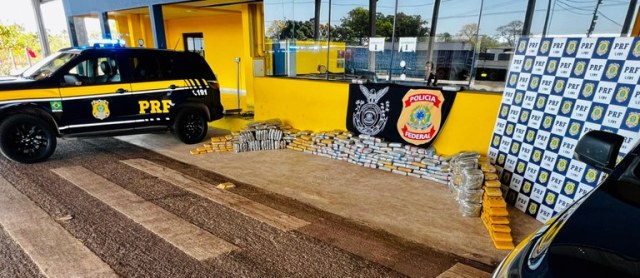 PRF apreende quase 350 Kg de Skunk em apoio a ação da Polícia Federal em Pimenta Bueno/RO