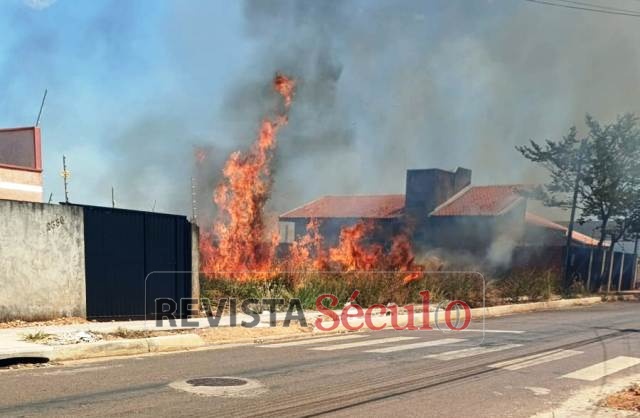 Vídeo: moradora denuncia fogo em terreno baldio da antiga Pista de Kart em Vilhena