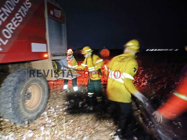 Incêndio em rolos de algodão na plantação dos Masutti em Vilhena mobiliza bombeiros