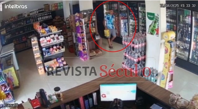 Câmera flagra homem furtar caixinha de cerveja tranquilamente em Vilhena