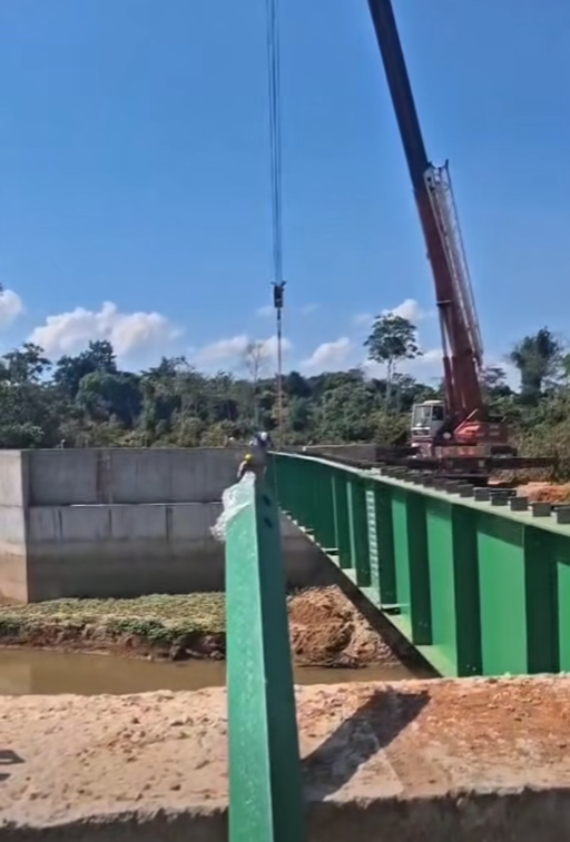 Construção de ponte do rio Escondido segue em ritmo intenso