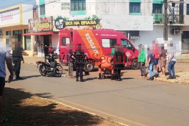 Sargento da PM sofre grave acidente na avenida Paraná em Vilhena e é socorrida pelos bombeiros