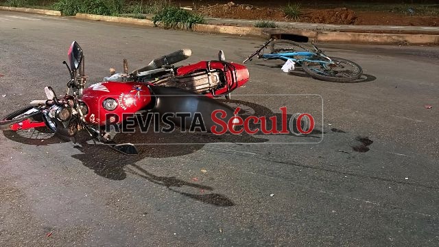 Colisão entre motos deixa um com fratura no braço e outro com corte no tornozelo em Vilhena