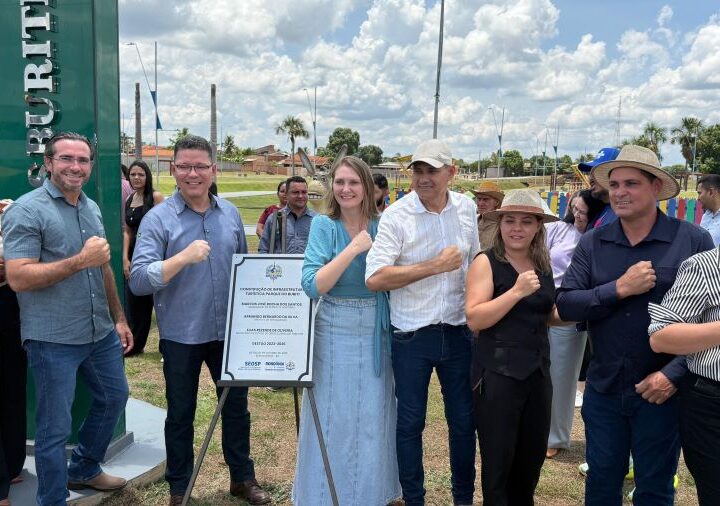 Deputada Lebrinha e governador Marcos Rocha inauguram Parque Buritis em Seringueiras