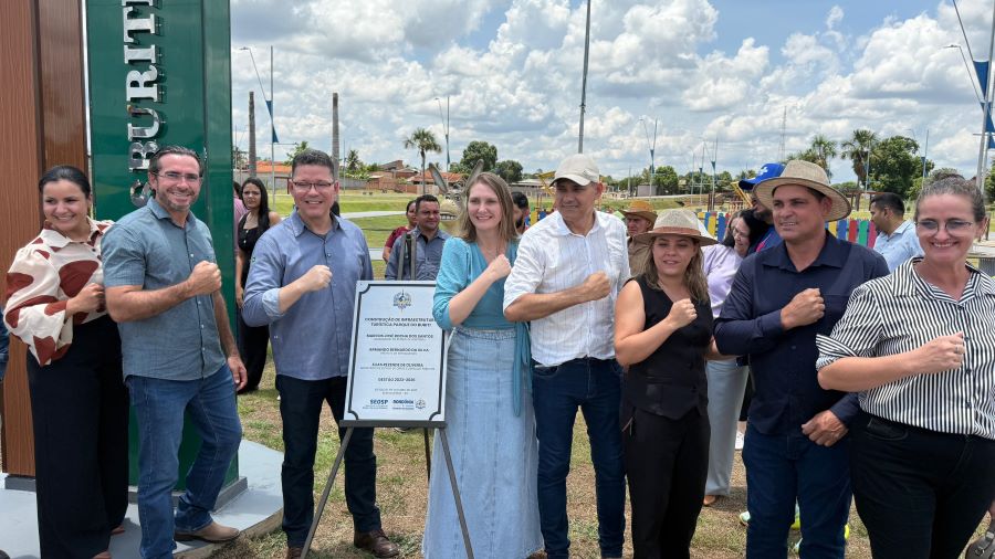 Deputada Lebrinha e governador Marcos Rocha inauguram Parque Buritis em Seringueiras