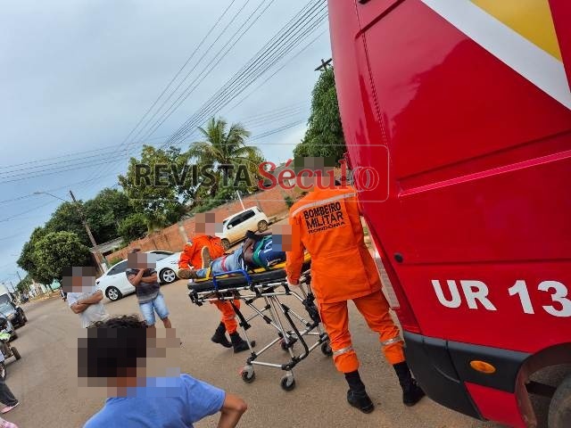 Acidente deixa homem ferido na tarde desta sexta-feira no bairro Cristo Rei, em Vilhena