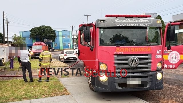 Incêndio em quarto de residência mobiliza Corpo de Bombeiros e gato desaparece em Vilhena