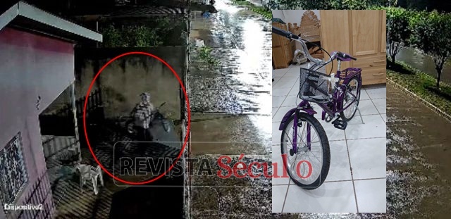Ladrão flagrado por câmeras furta bicicleta no Jardim Primavera e acaba preso após perseguição em Vilhena