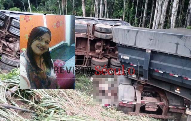 Mulher morre atropelada por carreta na BR-435 enquanto visitava família em Nova Conquista