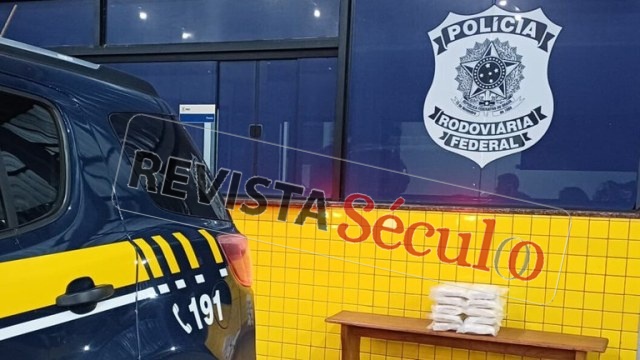 PRF apreendeu aproximadamente 13 kg de drogas com passageira, em Vilhena/RO