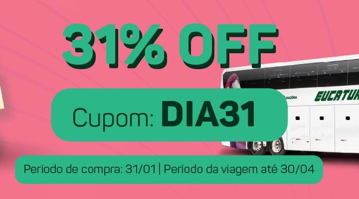 Última chance: 31% OFF para viajar até 30/04