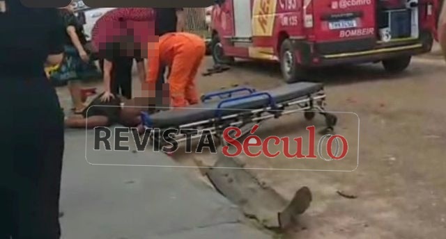 Motociclista sofre fraturas na perna após acidente no Cidade Verde, em Vilhena