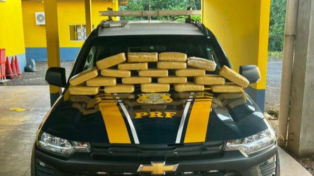 PRF em Rondônia apreende aproximadamente 20 kg de maconha em Pimenta Bueno