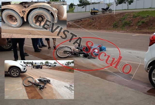 Em Vilhena, carreta atinge bicicleta elétrica na BR-174 e ciclista fica ferido