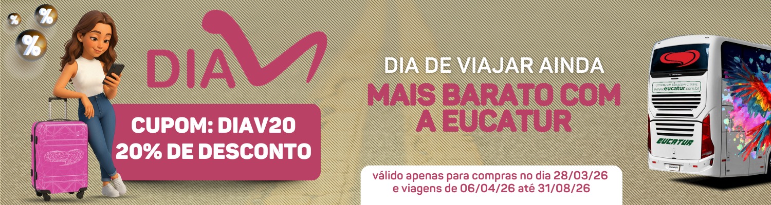 Amanhã é DIA V: 20% DE DESCONTO em passagens!