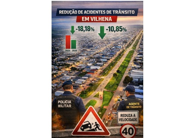 Acidentes de trânsito diminuem em Vilhena, aponta relatório