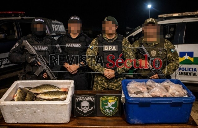PATAMO, Polícia Ambiental e NI apreendem 48 kg de peixes pescados ilegalmente em Vilhena