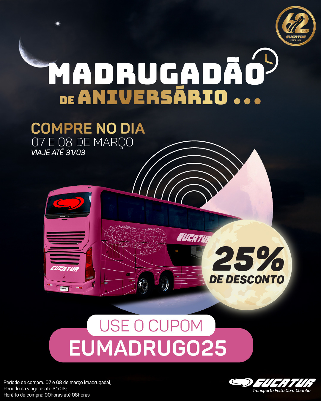 Madrugadão Eucatur: quem madruga, viaja pagando menos!
