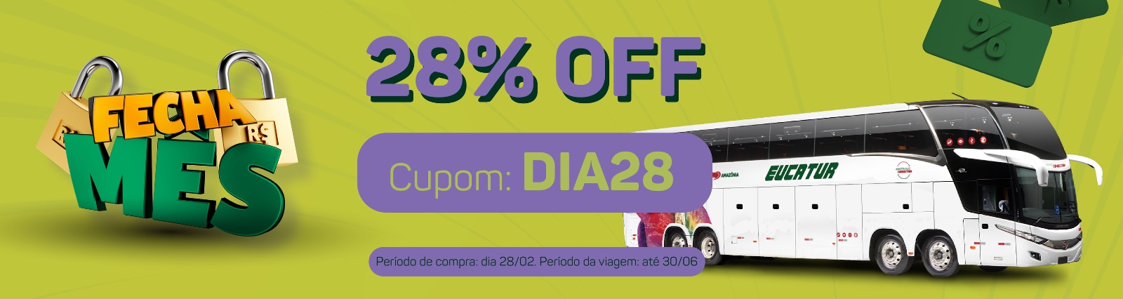 Queria um desconto? Que tal 28% off para você amanhã?