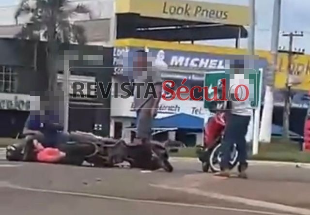 Colisão entre caminhonete e motoneta deixa mulher ferida na BR-364 em Vilhena