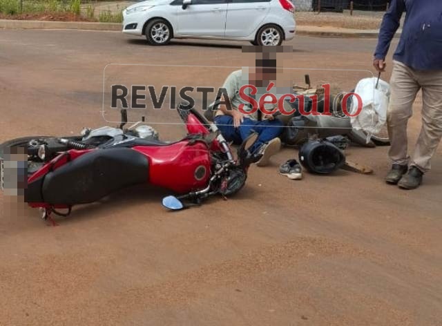 Colisão entre motocicletas deixa dois feridos na Perimetral em Vilhena