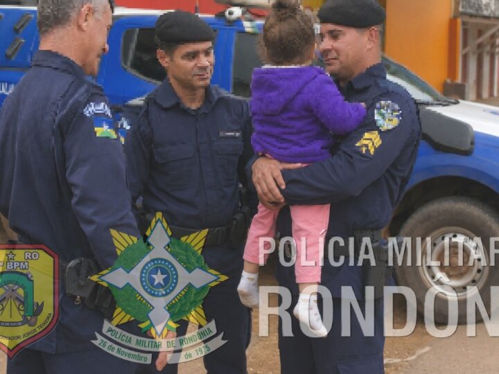 PM garante segurança de criança que estava perdida em Vilhena