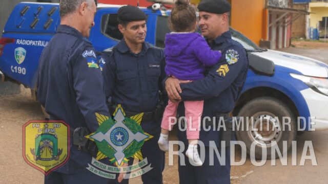 PM garante segurança de criança que estava perdida em Vilhena