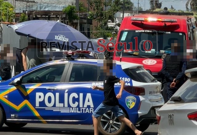 Colisão entre carro e moto deixa motociclista ferida no Centro de Vilhena