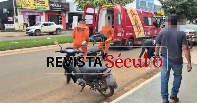 Mais um acidente: motociclista fica ferida após colisão com carro na avenida Melvin Jones, em Vilhena