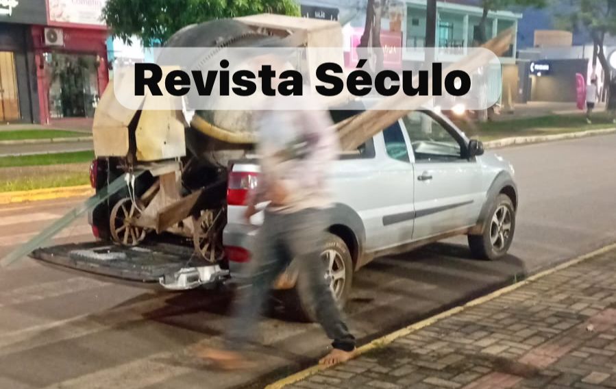 Betoneira se desprende de caminhonete ao passar por lombada na BR-174 em Vilhena