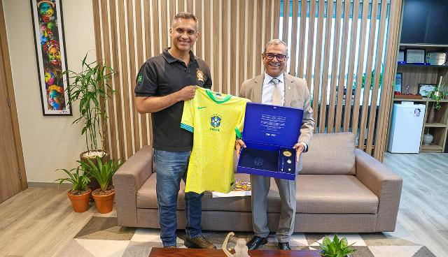 Com foco no fortalecimento de ações sociais contra o racismo e a violência de gênero no esporte, MP-RO recebe presidente da FFER