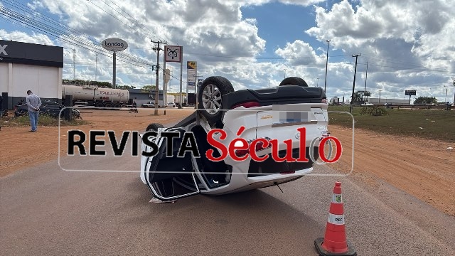 VILHENA – Motorista capota Hyundai Creta após colisão com Honda Civic no Setor Industrial Tancredo Neves
