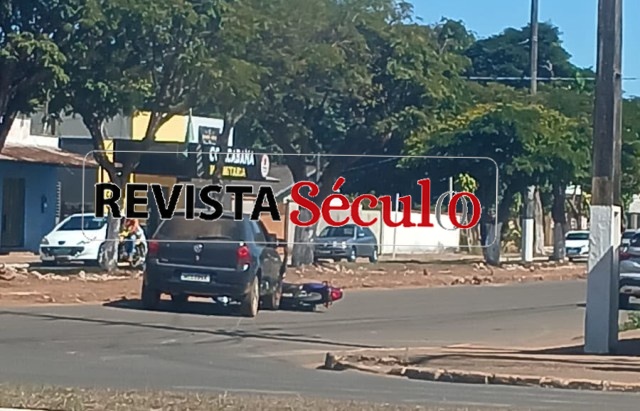 VILHENA – Carro e motocicleta colidem nesta manhã de segunda-feira, 06 de Julho