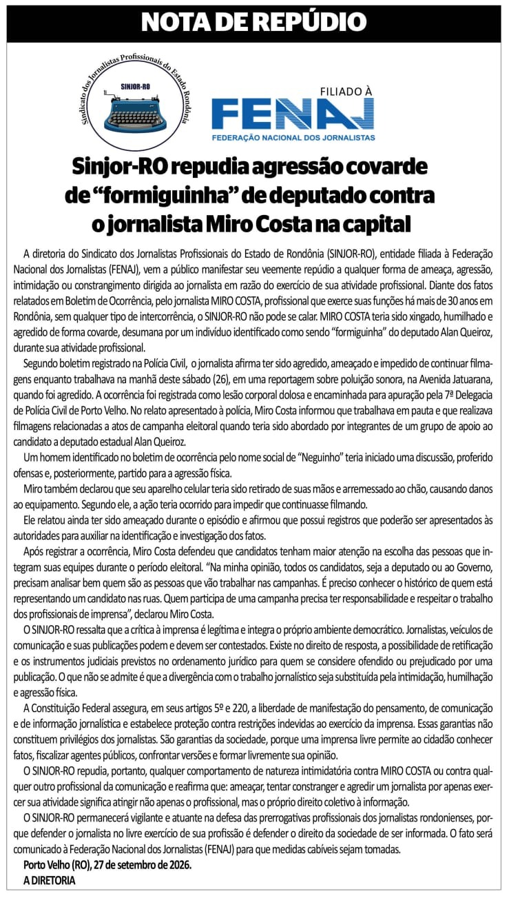 Funcionários do deputado Alan Queiroz agridem jornalista idoso que cobria desrespeito a Lei Eleitoral